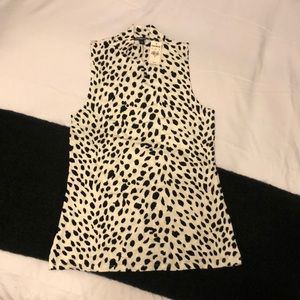 Mock neck leopard print tank